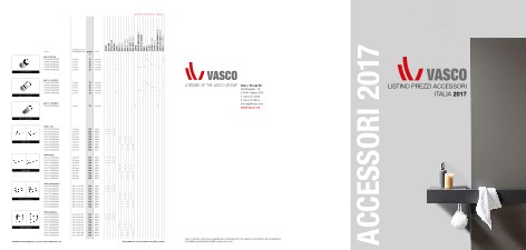 Vasco - Price list Accessori 2017