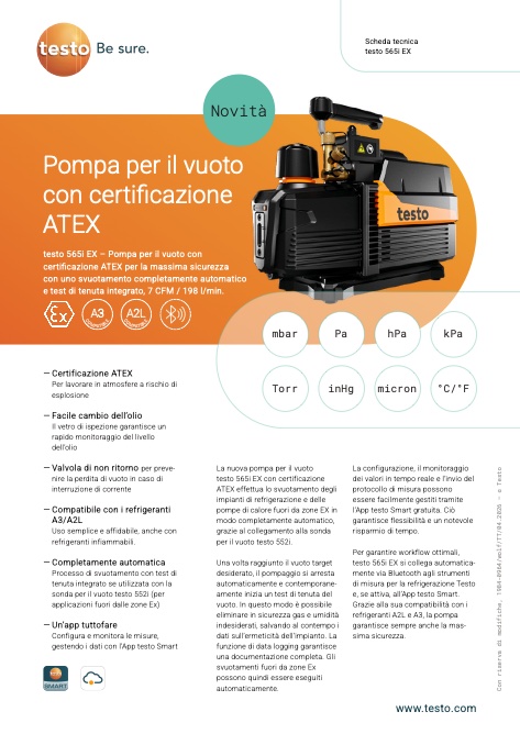 Testo - Catalogue Pompa per il vuoto 565i EX