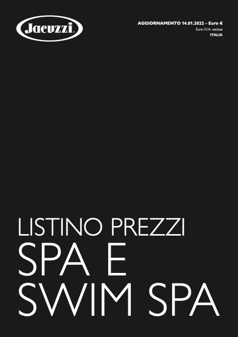 Jacuzzi - Lista de precios Spa e Swim Spa
