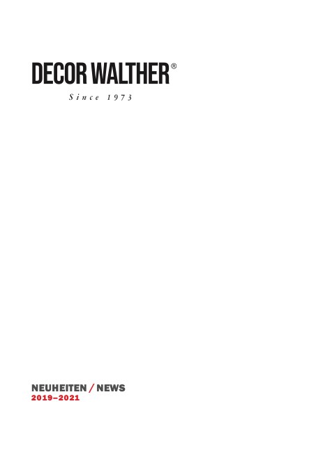 Decor Walther - Price list News 2019-2021