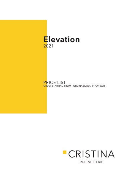Cristina - Lista de precios Elevation