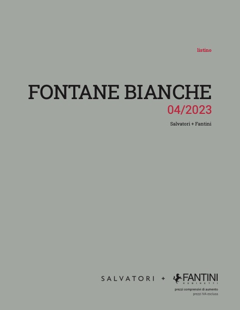 Fantini - Lista de precios FONTANE BIANCHE