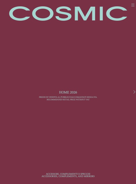 Cosmic - Listino prezzi Home 2026