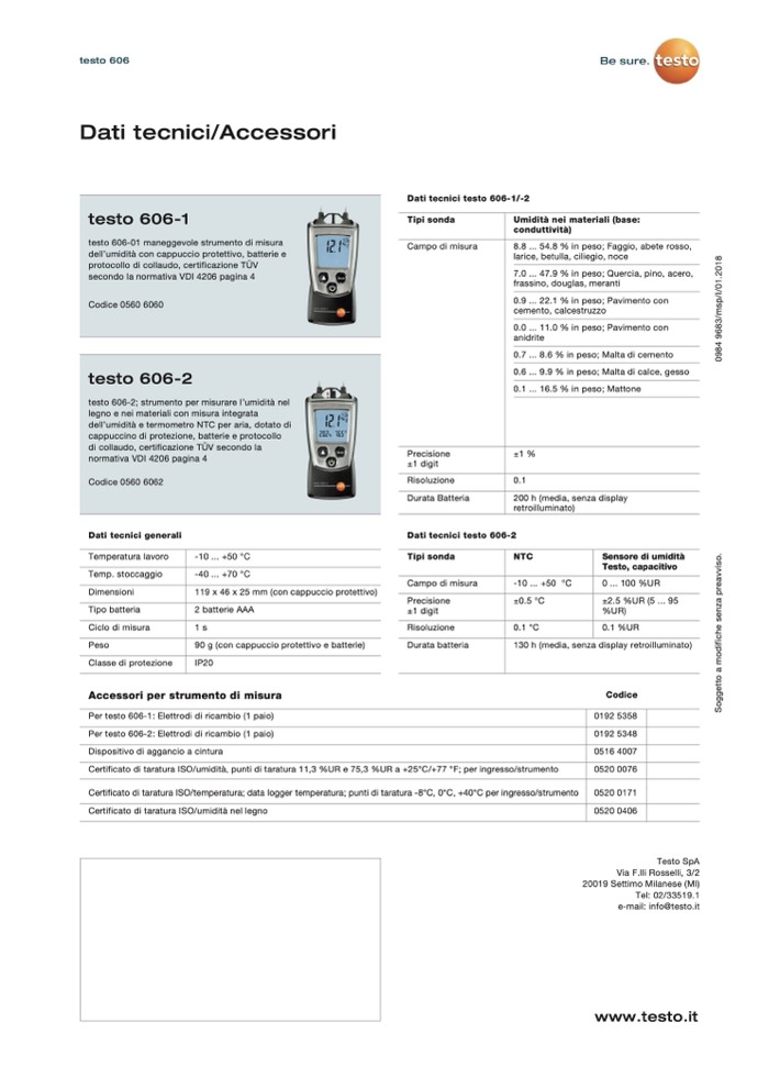 Misuratore Di Umidità Testo 606-1 Per Legno E Materiali Da Costruzione - Portatile Con Calibrazione E Batterie - Foto 14